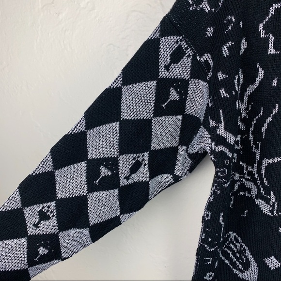 Vintage Black and White Cowl Neck Sweater - Picture 6 of 13